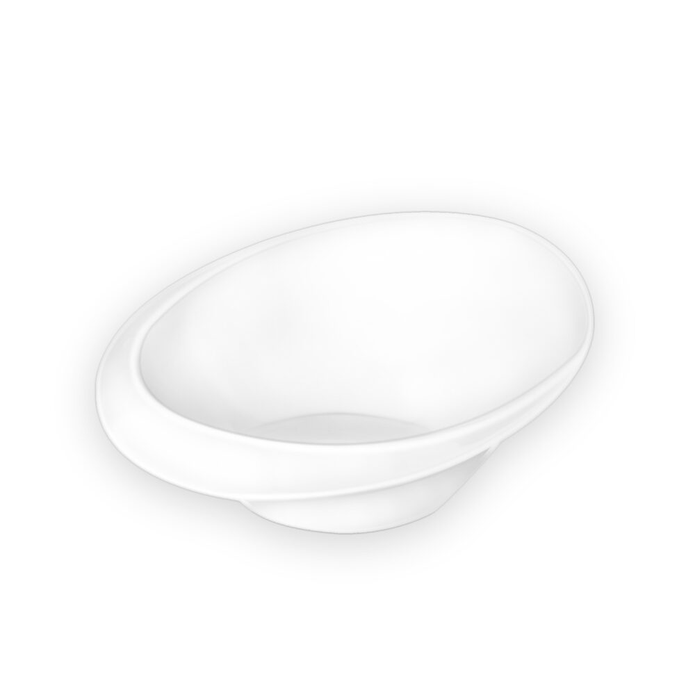 Deep serving dish 25 cm 970 ml white porcelain WL-992766/A
