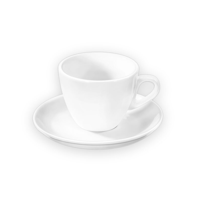 Filiżanka 340 ml ze spodkiem z białej porcelany Wilmax
