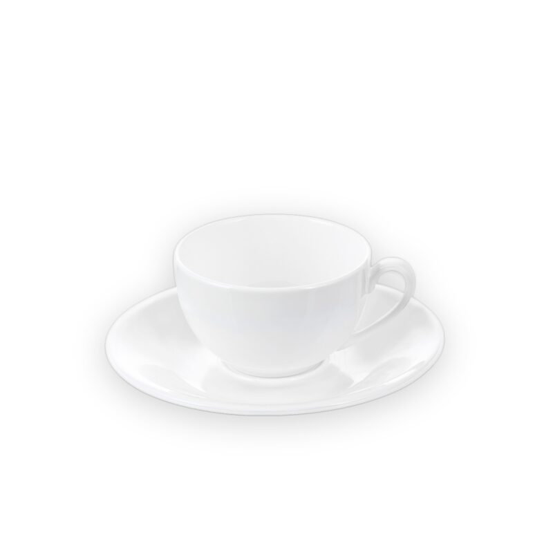 Cup 80 ml and saucer for coffee white porcelain WL-993187/AB