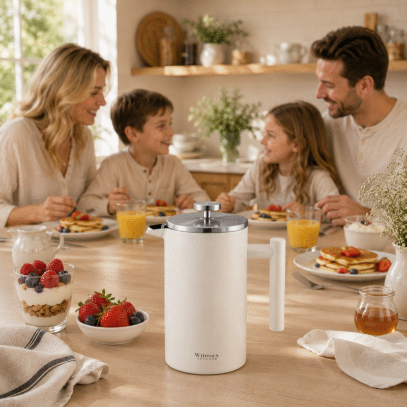 Zaparzacz do kawy dwuścienny 1000 ml - prasa francuska, biały kolor WL-512.780.190/A