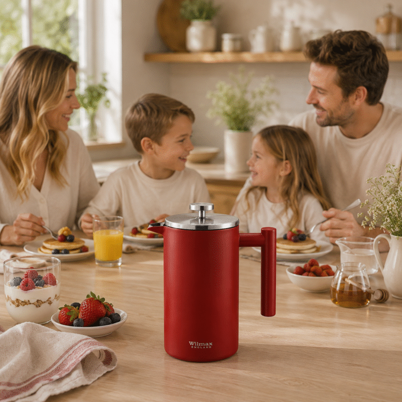 Zaparzacz do kawy dwuścienny 1000 ml - prasa francuska, czerwony kolor WL-512.780.191/A