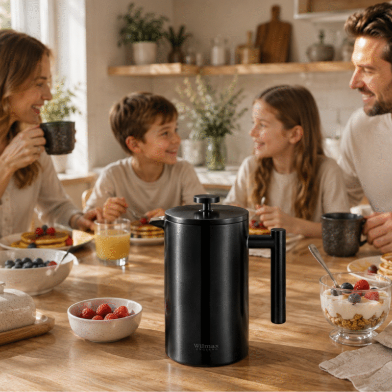 Zaparzacz do kawy dwuścienny 1000 ml - prasa francuska, czarny kolor WL-512.780.145/A