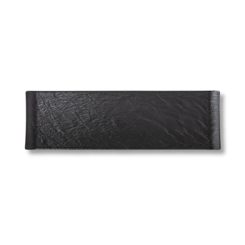 Rectangular plate black matte porcelain 30x9.5 cm WL-661102/A