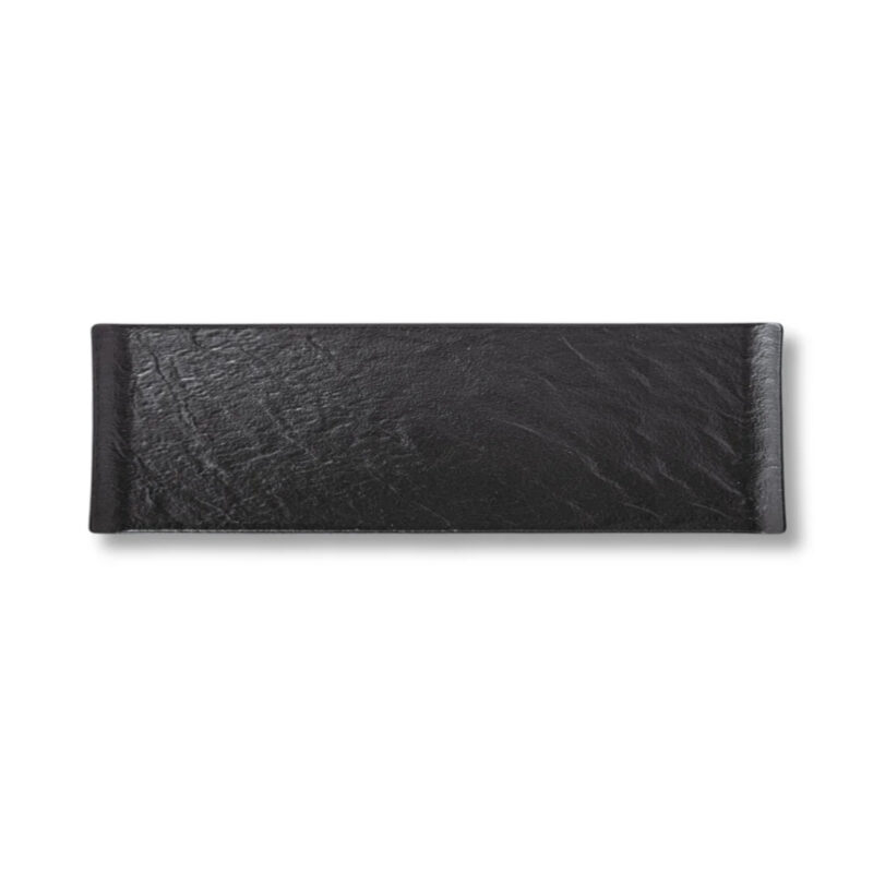 Rectangular plate black matte porcelain 30x9.5 cm WL-661102/A