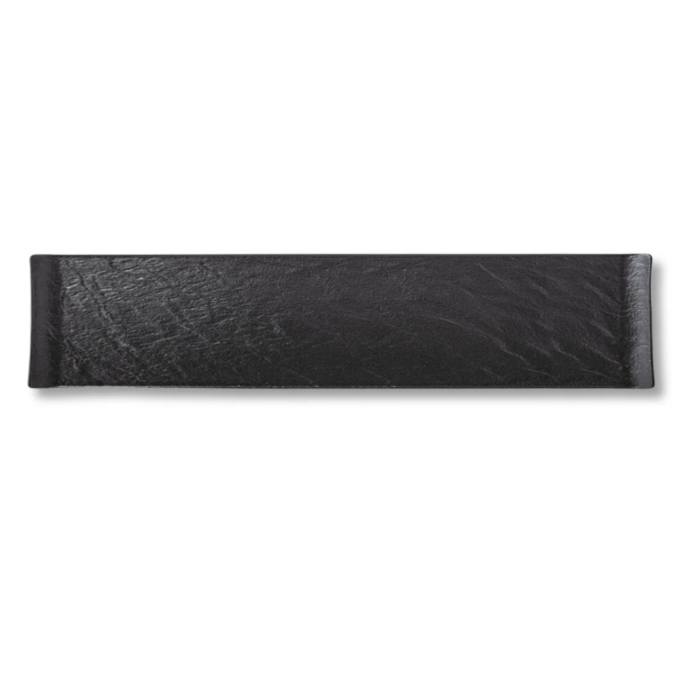 Rectangular plate black matte porcelain 46.5x9.5 cm WL-661103/A