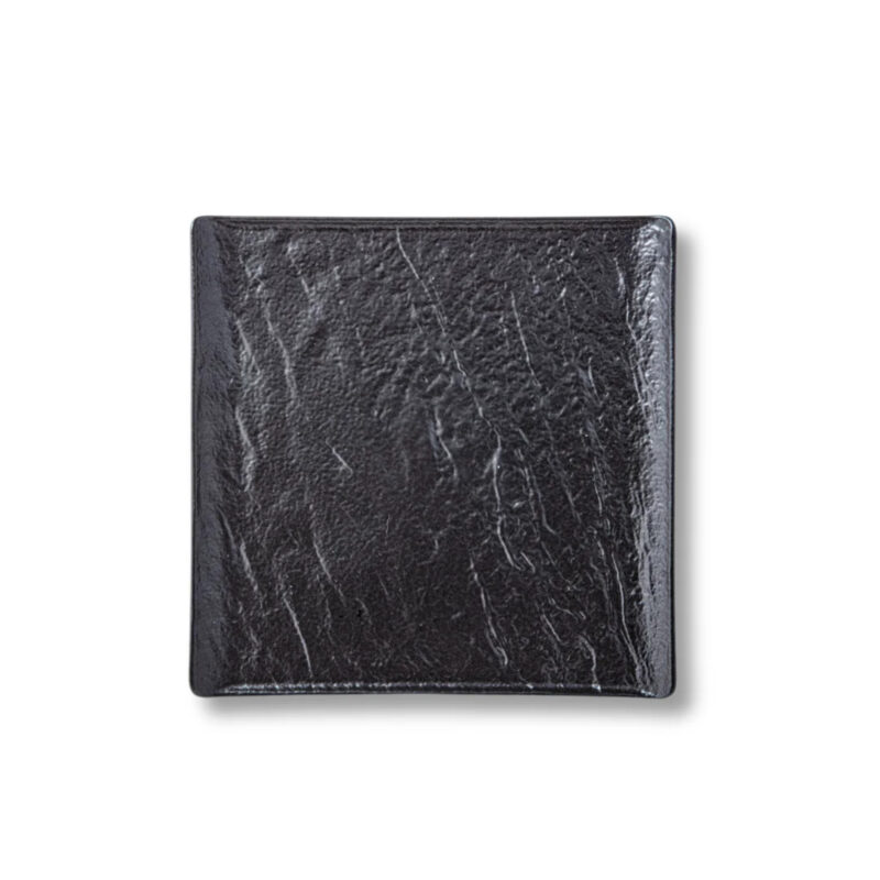 Square plate black matte porcelain 17x17 cm WL-661105/A