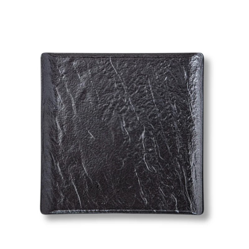 Square plate black matte porcelain 21.5x21.5 cm WL-661106/A