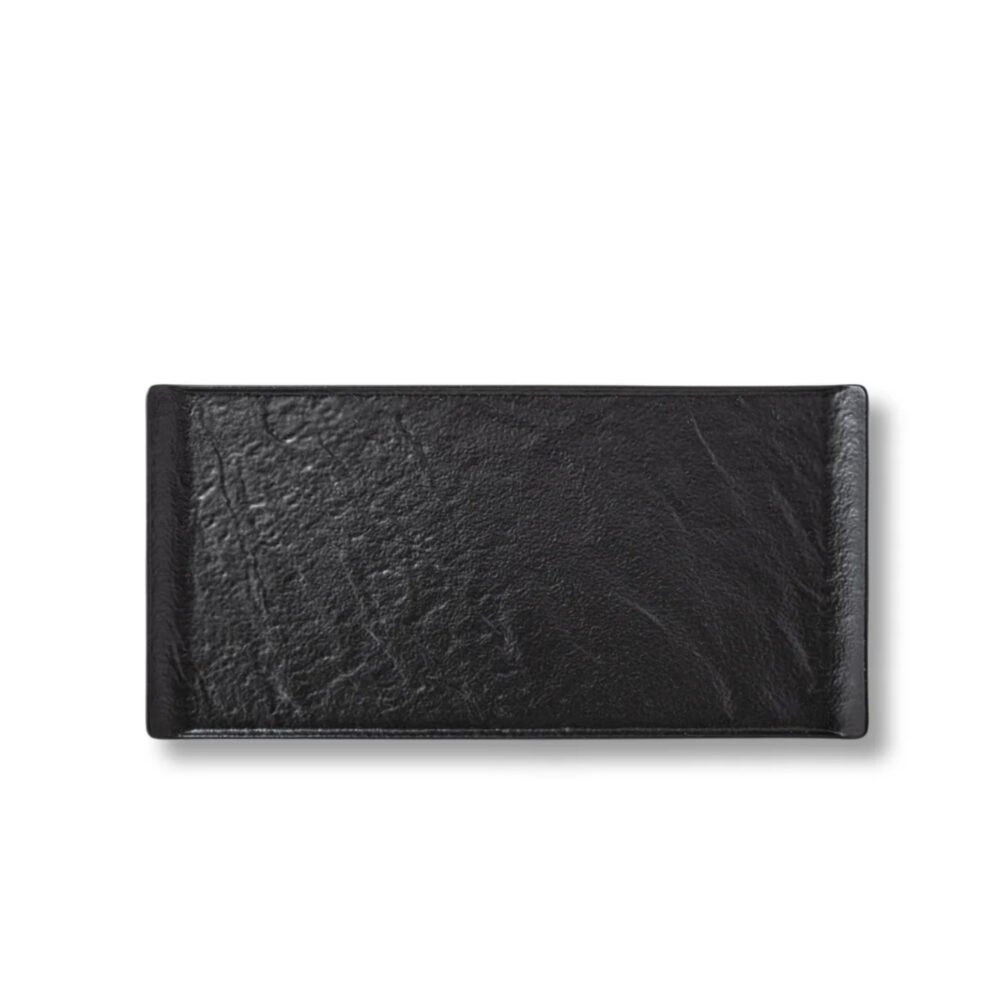 Rectangular plate black matte porcelain 29.5x14.5 cm WL-661109/A