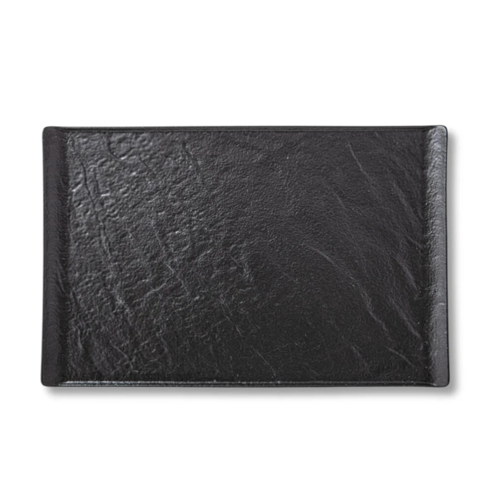 Rectangular plate black matte porcelain 38x24.5 cm WL-661111/A