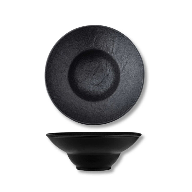 Deep plate black matte porcelain 20 cm 800 ml WL-661112/A