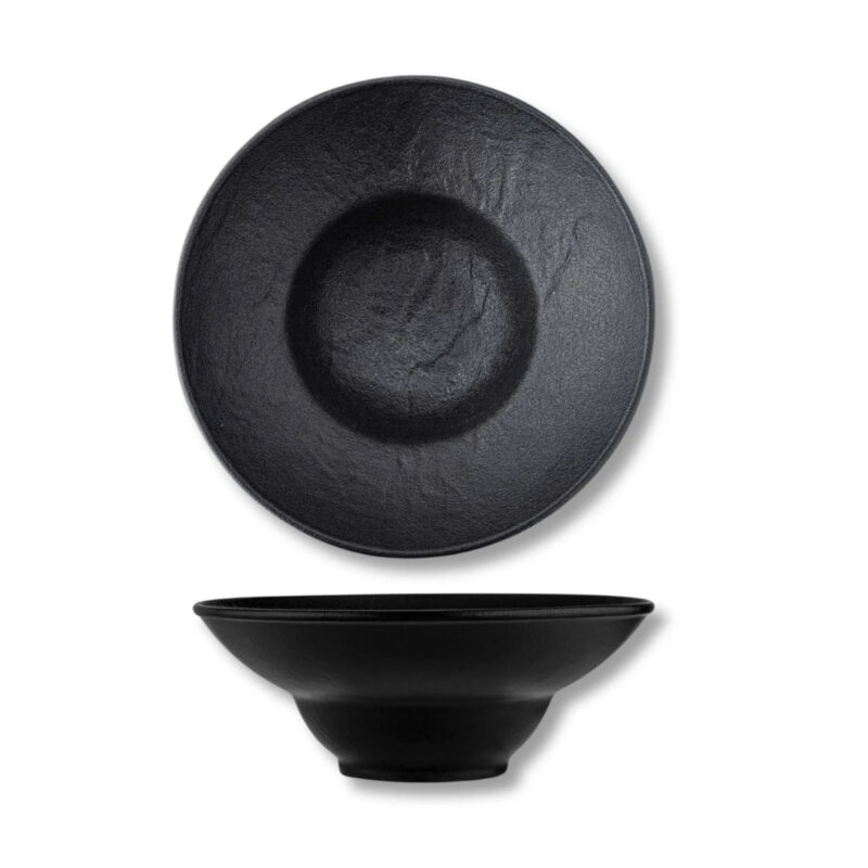 Talerz głęboki czarny matowy porcelanowy 22.5 cm 1100 ml WL-661113/A
