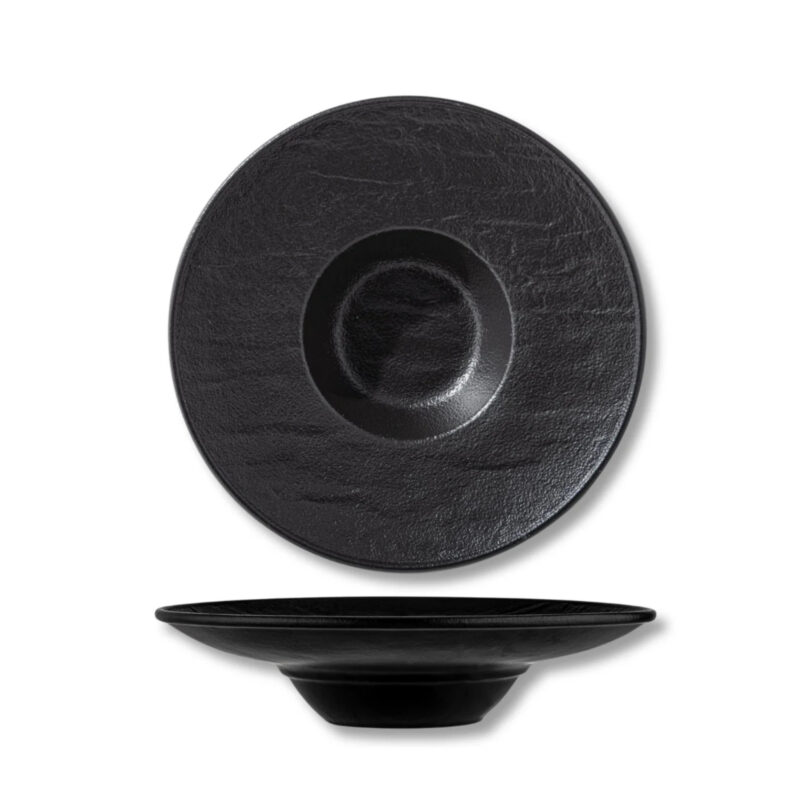 Talerz głęboki czarny matowy porcelanowy 27 cm 250 ml WL-661116/A