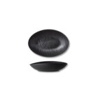 Oval bowl black matte porcelain 8x6x3 cm WL-661117/A