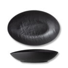 Oval black matte porcelain bowl 25x16.5x6 cm WL-661120/A