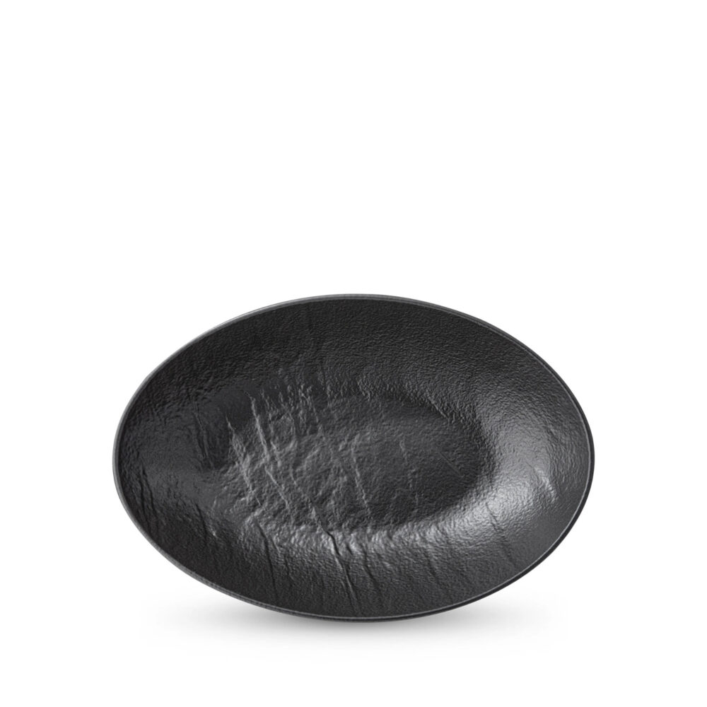 Oval black matte porcelain bowl 30x19.5x7 cm WL-661121/A