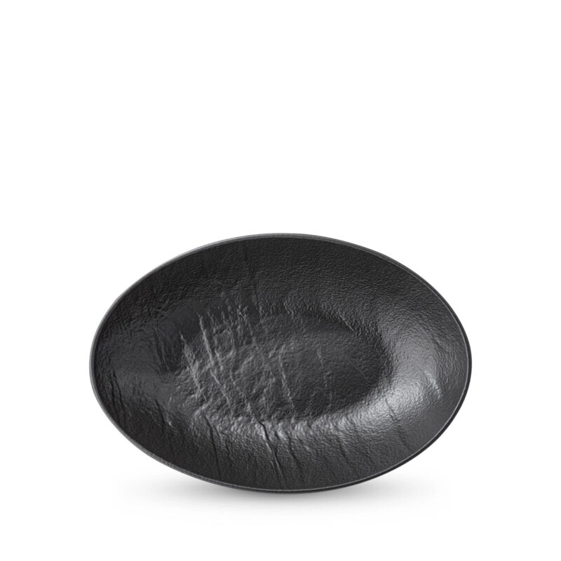 Miska owalna czarna matowa porcelanowa 30x19.5x7 cm WL-661121/A