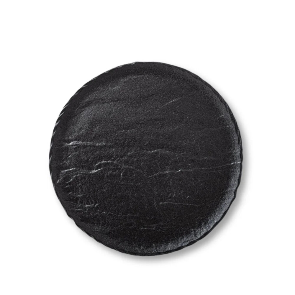 Dessert plate round black matte porcelain 23 cm WL-661125/A