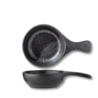 Baking dish with handle black matte porcelain 24x15 cm 500 ml WL-661139/A