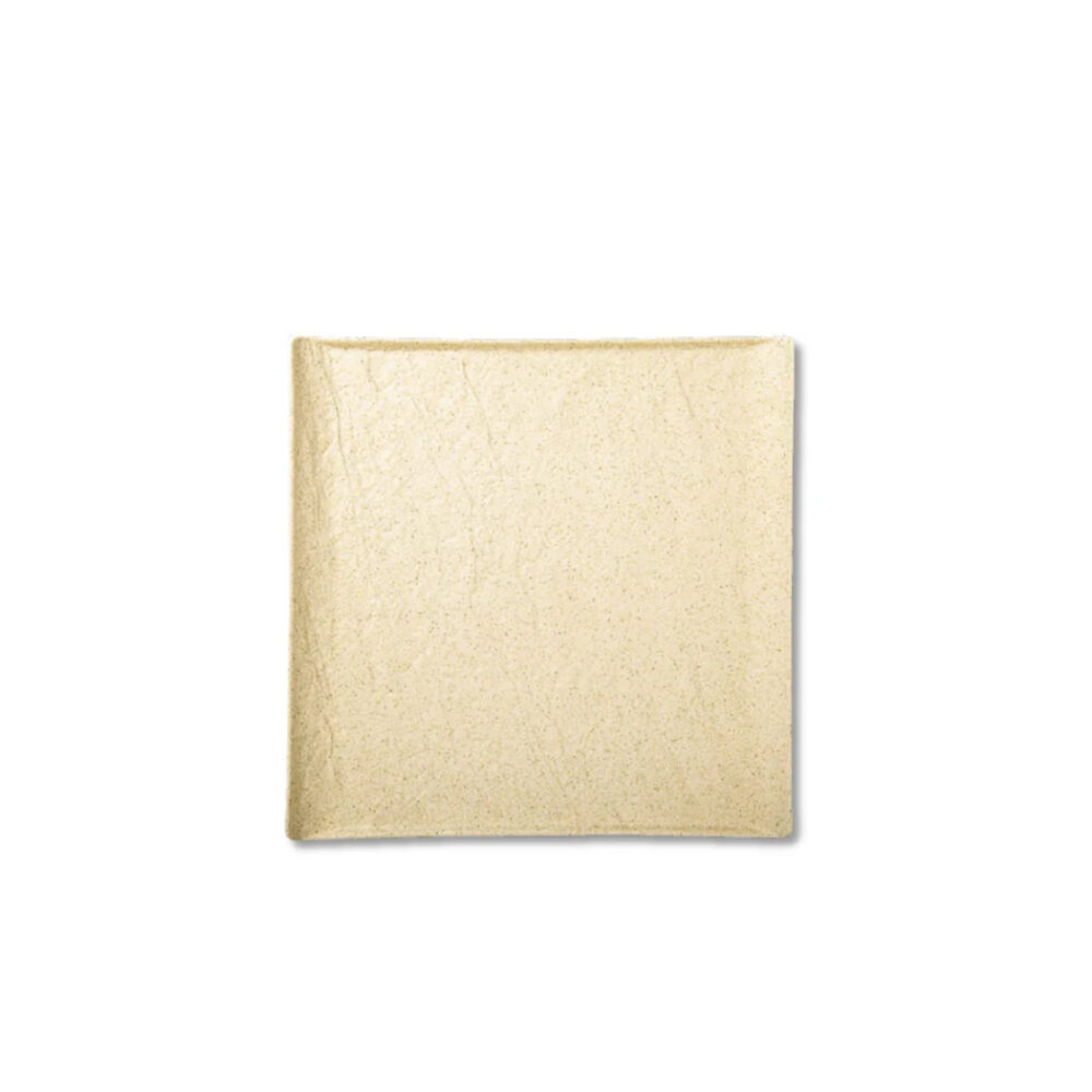 Square plate beige matte porcelain 13x13 cm WL-661304/A
