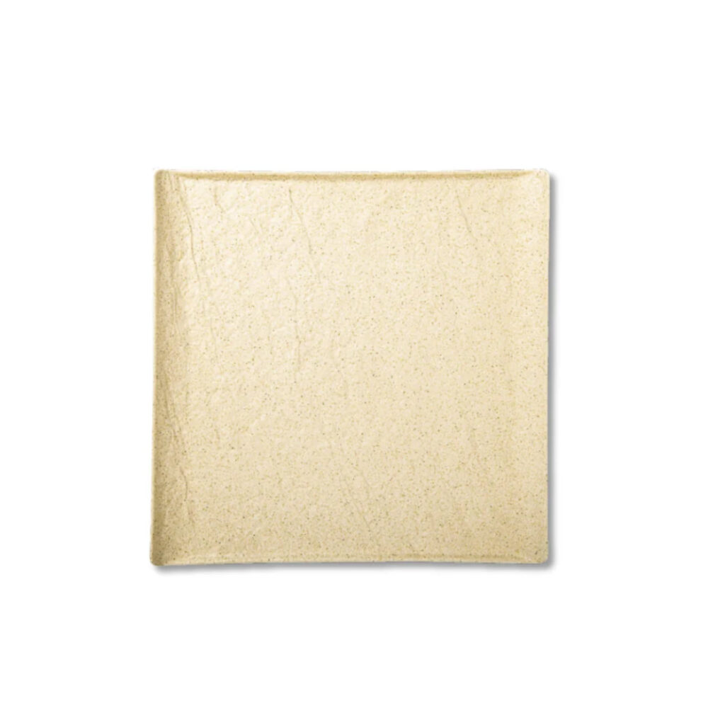 Square plate beige matte porcelain 17x17 cm WL-661305/A