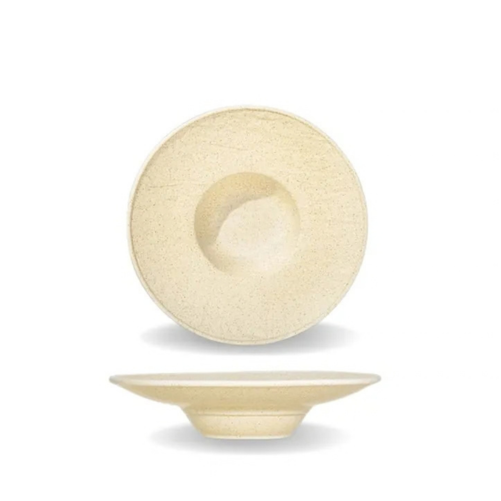 Deep plate beige matte porcelain 27 cm 250 ml WL-661316/A
