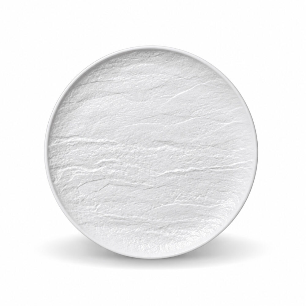 Dinner plate round white matte porcelain 28 cm WL-661527/A
