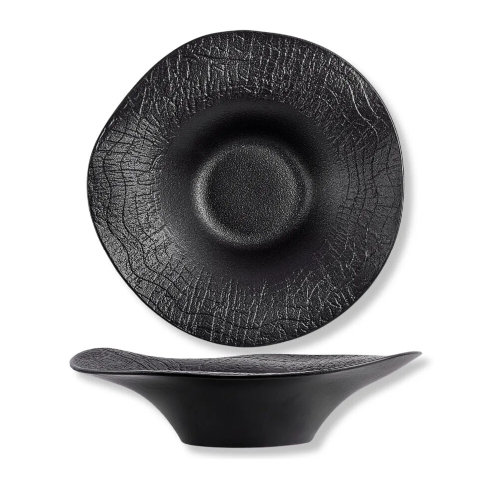 Talerz głęboki czarny matowy porcelanowy 30 cm 700 ml WL-663106/A
