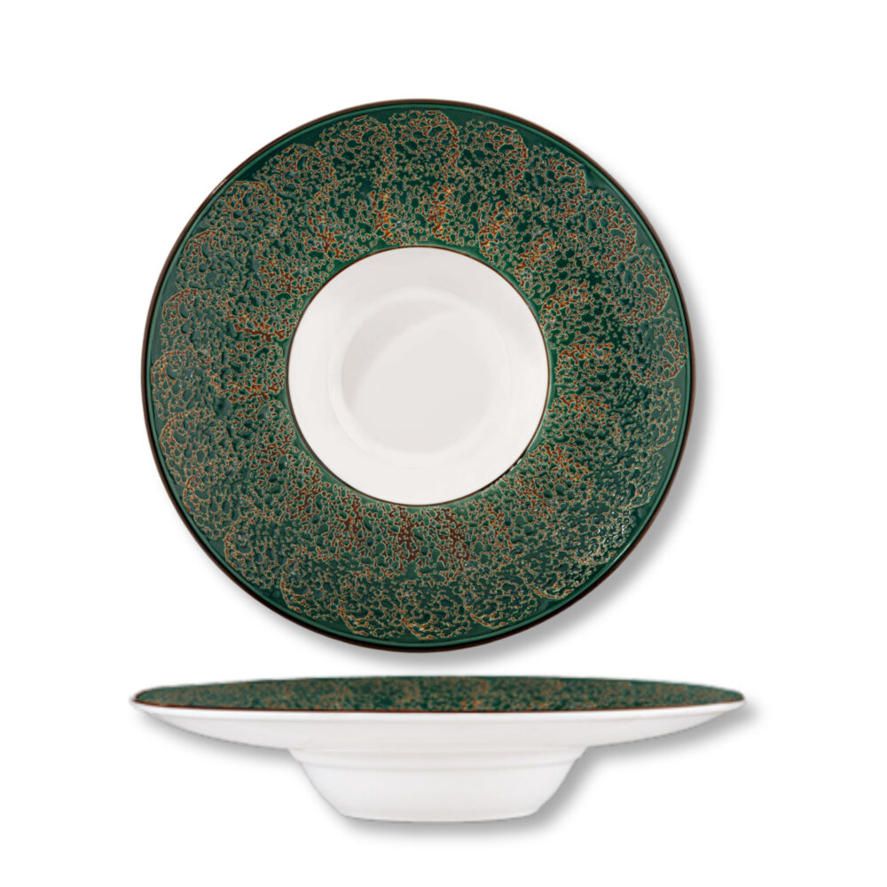 Deep pasta plate 24 cm, 200 ml - green WL-667525/A