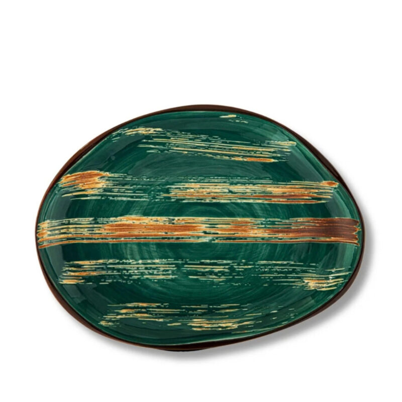 Green porcelain plate 33 cm WL-668542/A