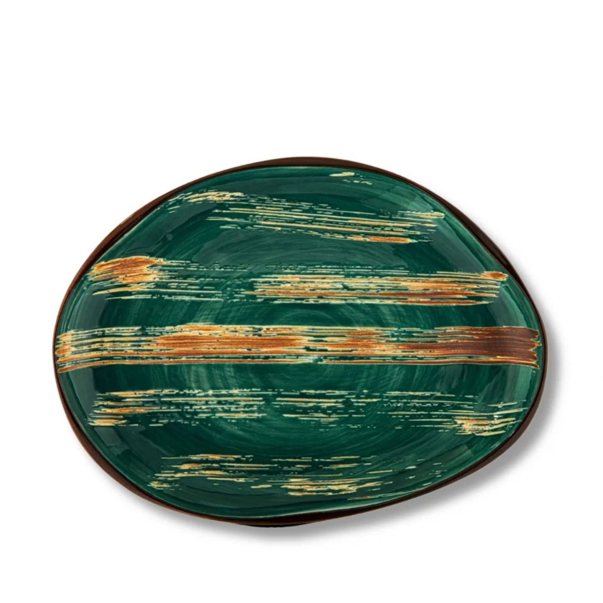 Green porcelain plate 33 cm WL-668542/A