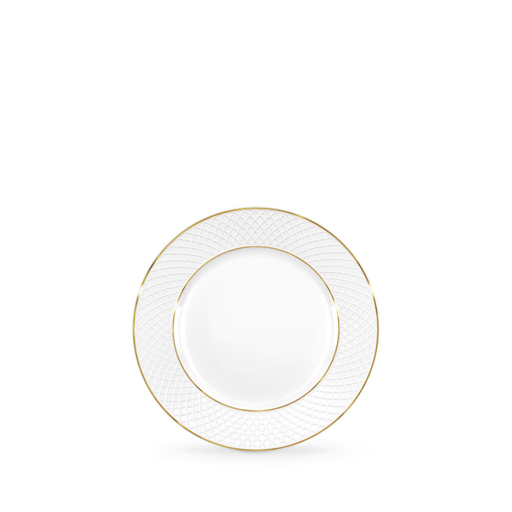Dessert plate white porcelain with gold rim 18 cm WL-880102101/A