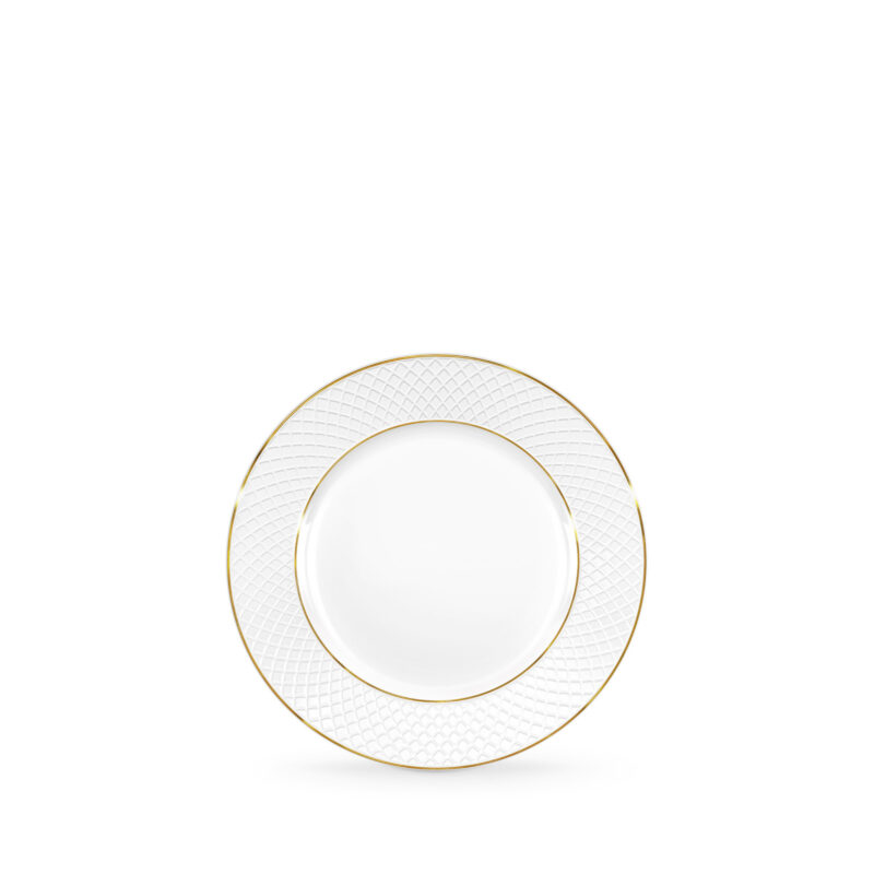 Dessert plate white porcelain with gold rim 18 cm WL-880102101/A