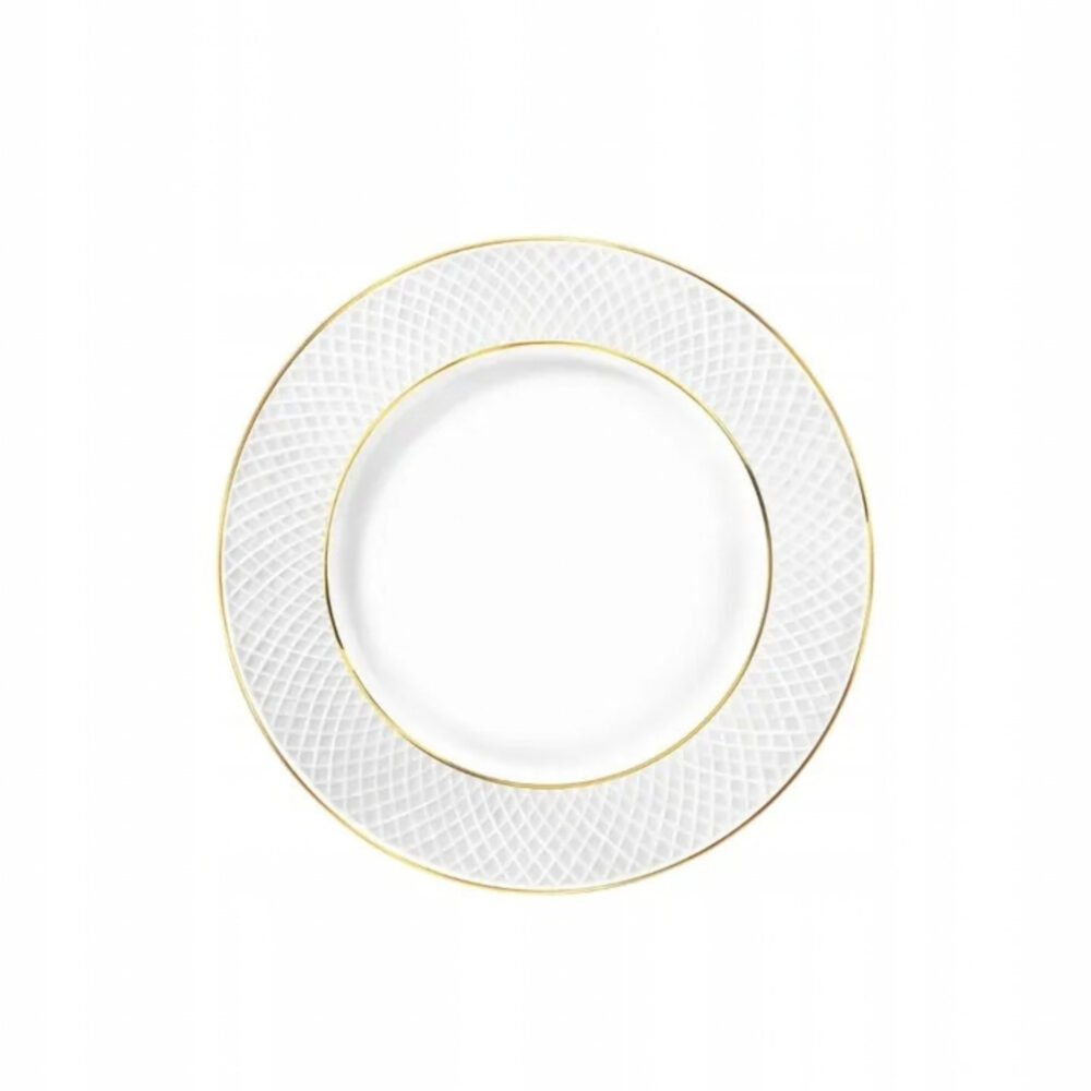 Dinner plate white porcelain with gold rim 25.5 cm WL-880102104/A
