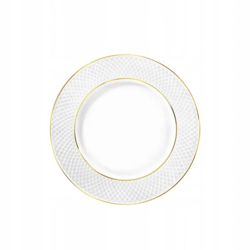 Dinner plate white porcelain with gold rim 25.5 cm WL-880102104/A