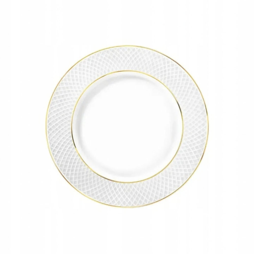 Dinner plate white porcelain with gold rim 28 cm WL-880102106/A