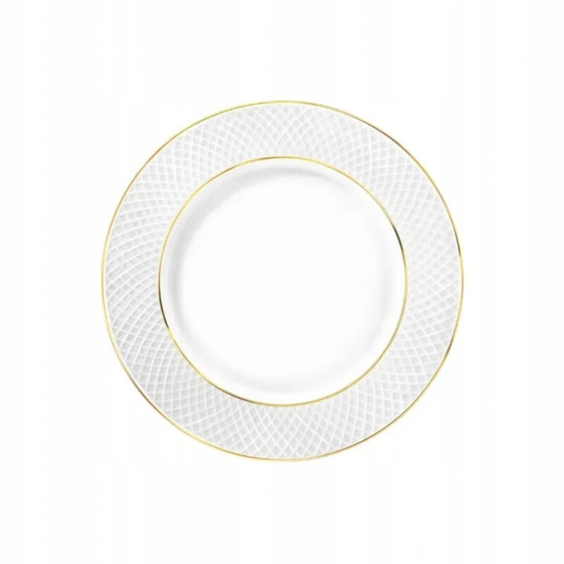 Dinner plate white porcelain with gold rim 28 cm WL-880102106/A