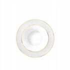 Talerz głęboki biały porcelanowy ze złotym rantem 22,5 cm 450 ml WL-880102303/A