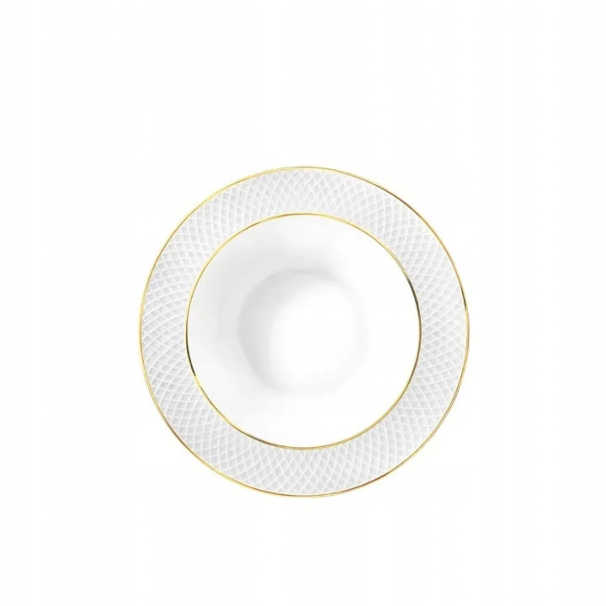 Deep plate white porcelain with gold rim 22.5 cm 450 ml WL-880102303/A