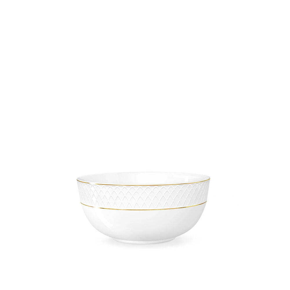 White porcelain bowl with gold rim 12 cm 380 ml WL-880102366/A