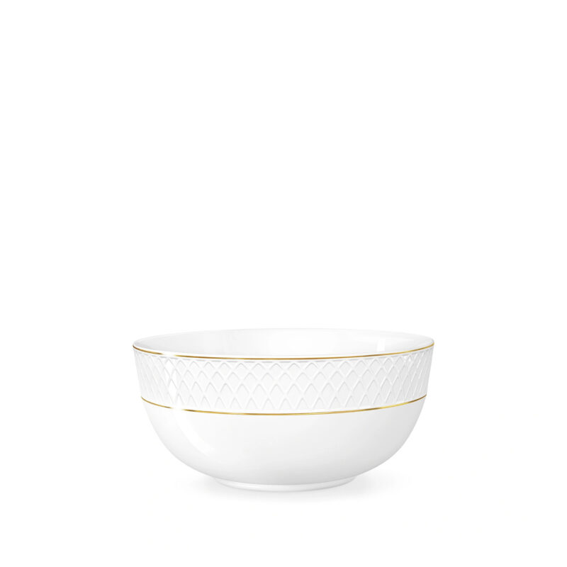 Salaterka biała porcelanowa ze złotym rantem 16 cm 930 ml WL-880102368/A