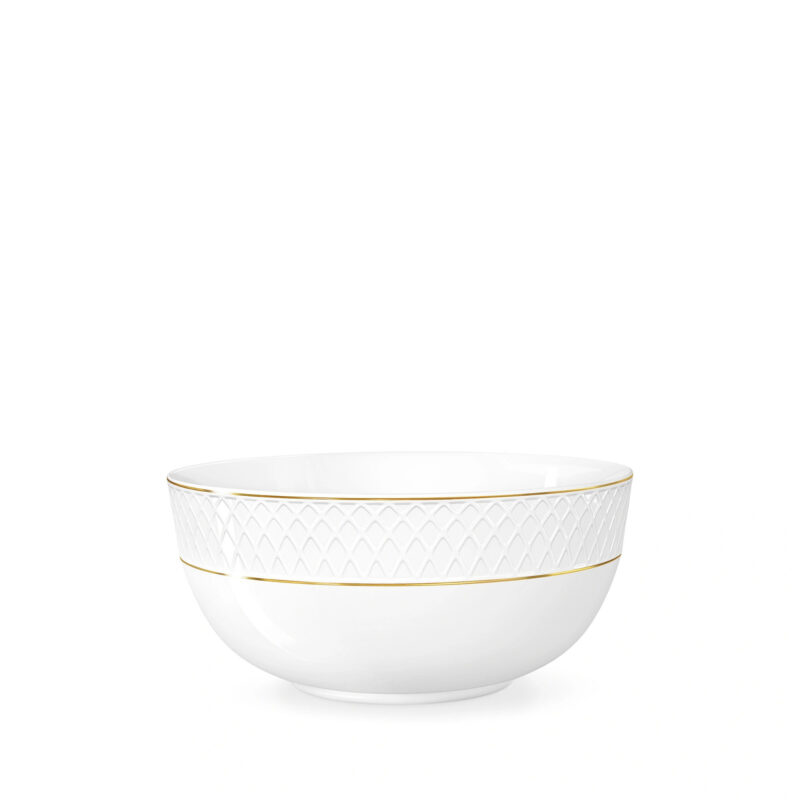 White porcelain salad bowl with gold rim 18 cm 1300 ml WL-880102369/A
