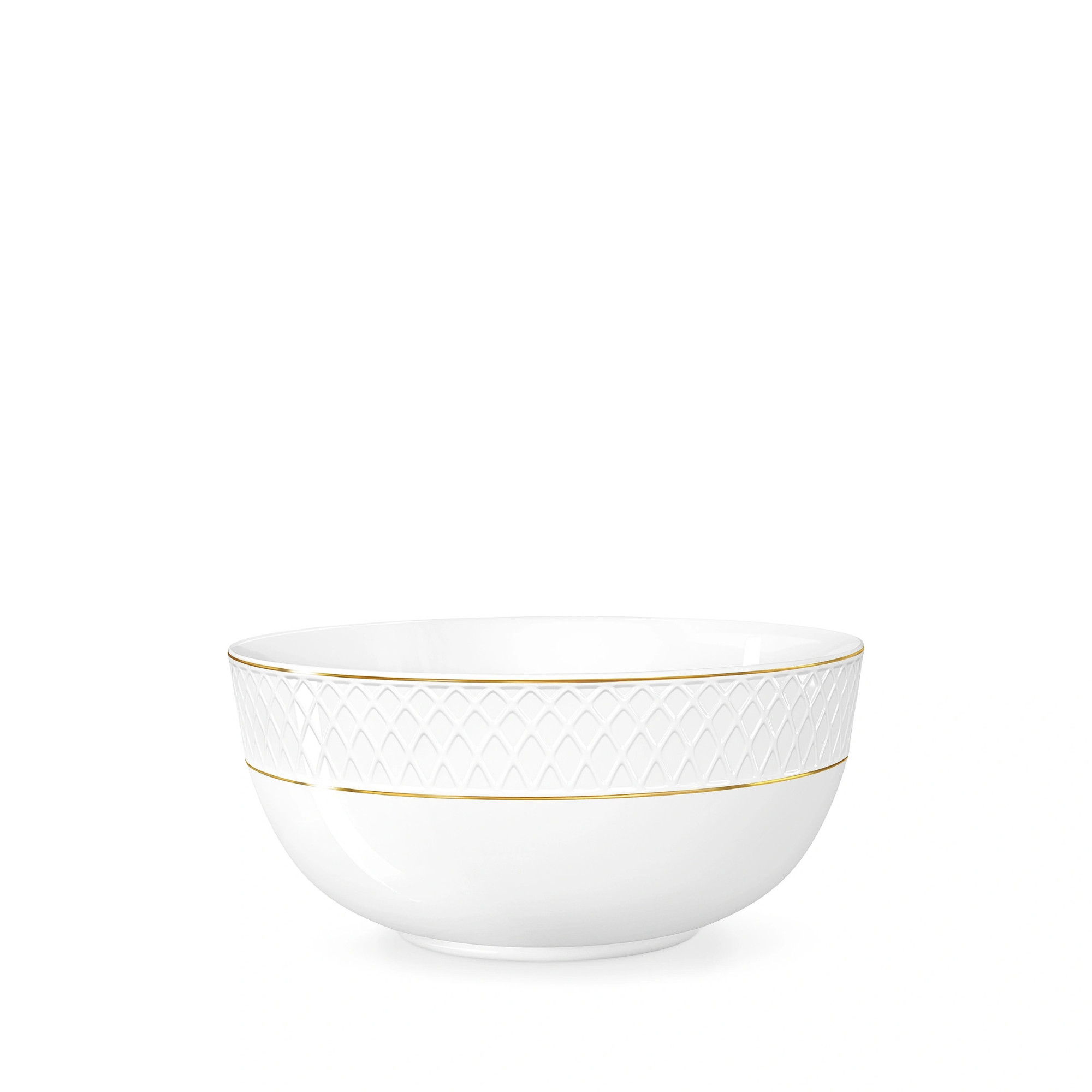 White porcelain salad bowl with gold rim 18 cm 1300 ml WL-880102369/A