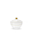 Sugar bowl 340 ml white porcelain with gold rim WL-880102470/A