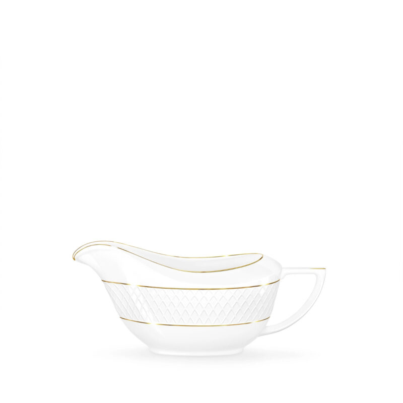 Gravy boat 230 ml white porcelain with gold rim WL-880102501/A
