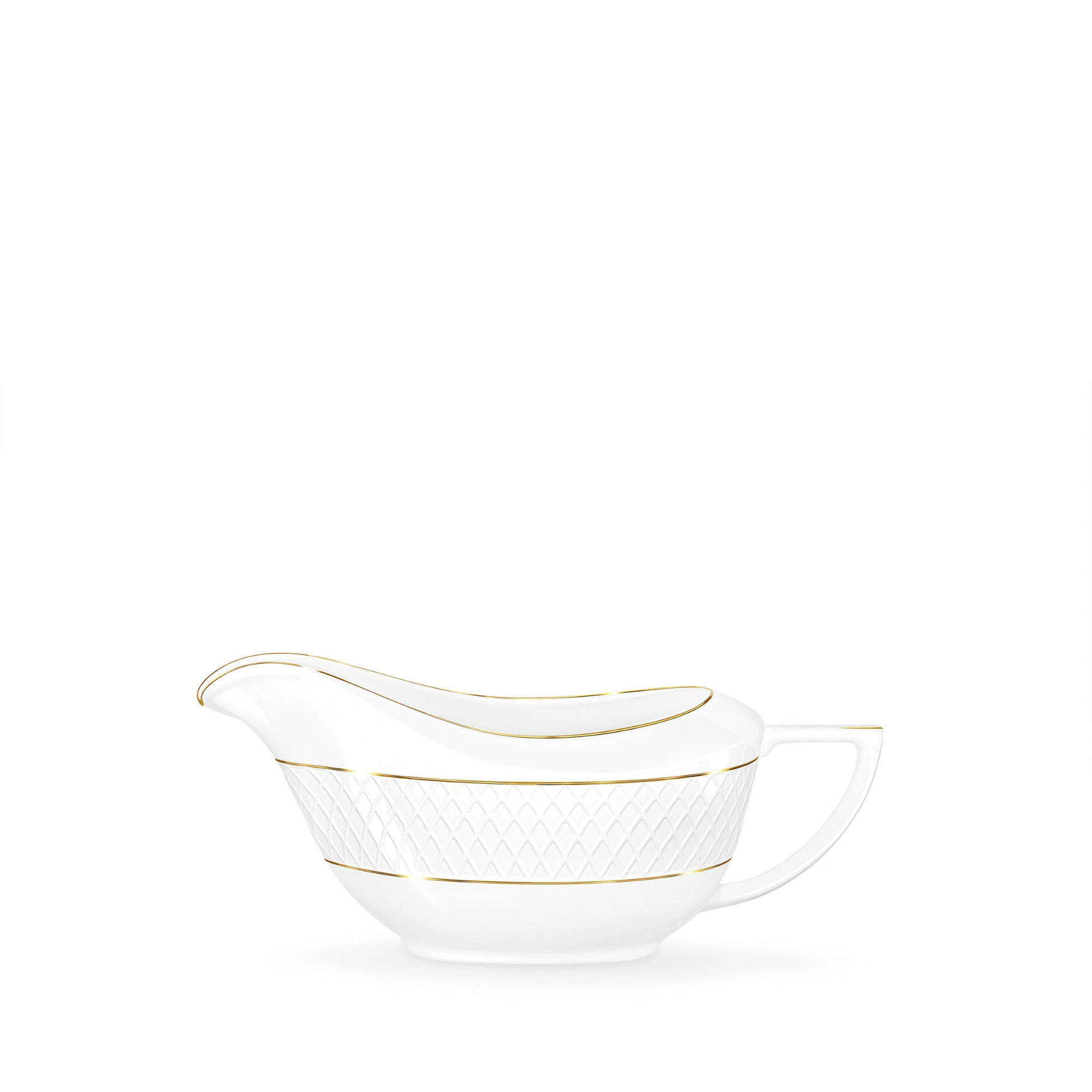 Gravy boat 230 ml white porcelain with gold rim WL-880102501/A