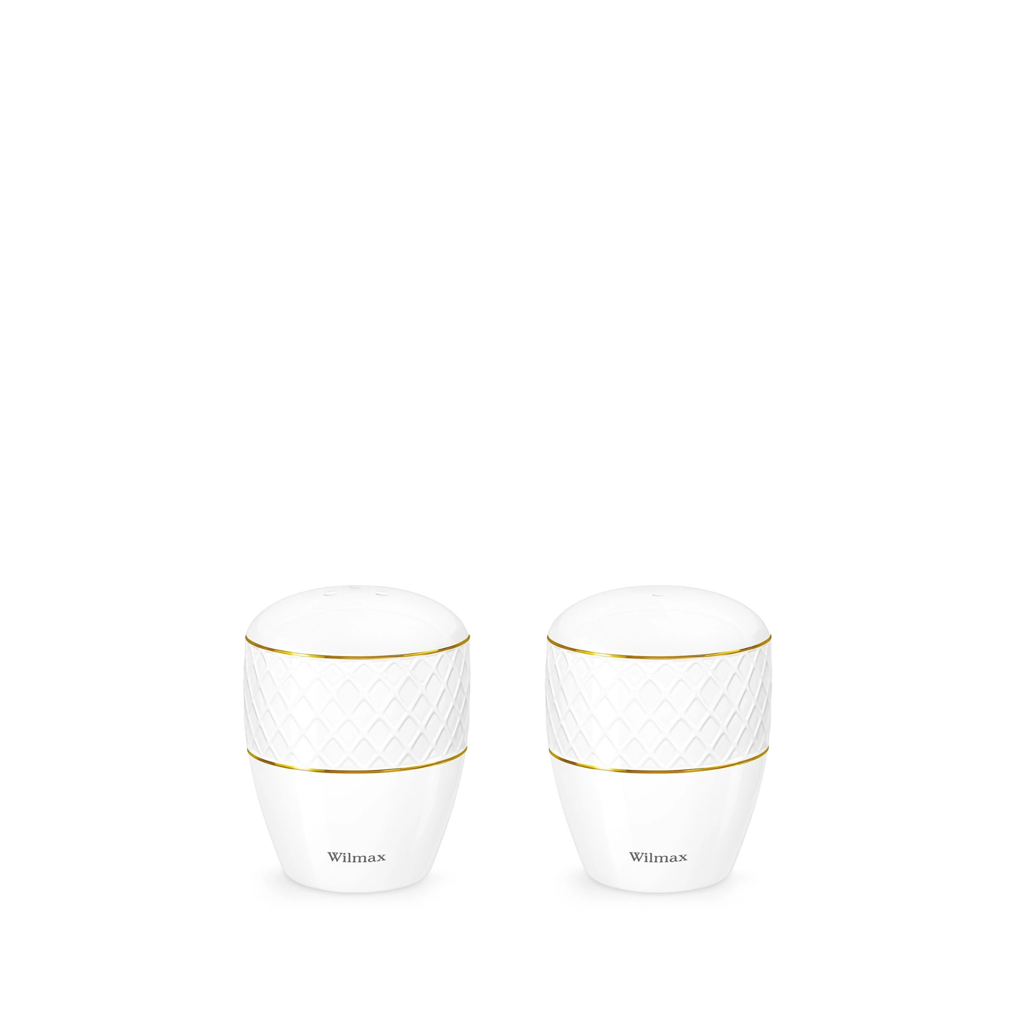 Salt and pepper shaker set white porcelain with gold rim WL-880102555/SP
