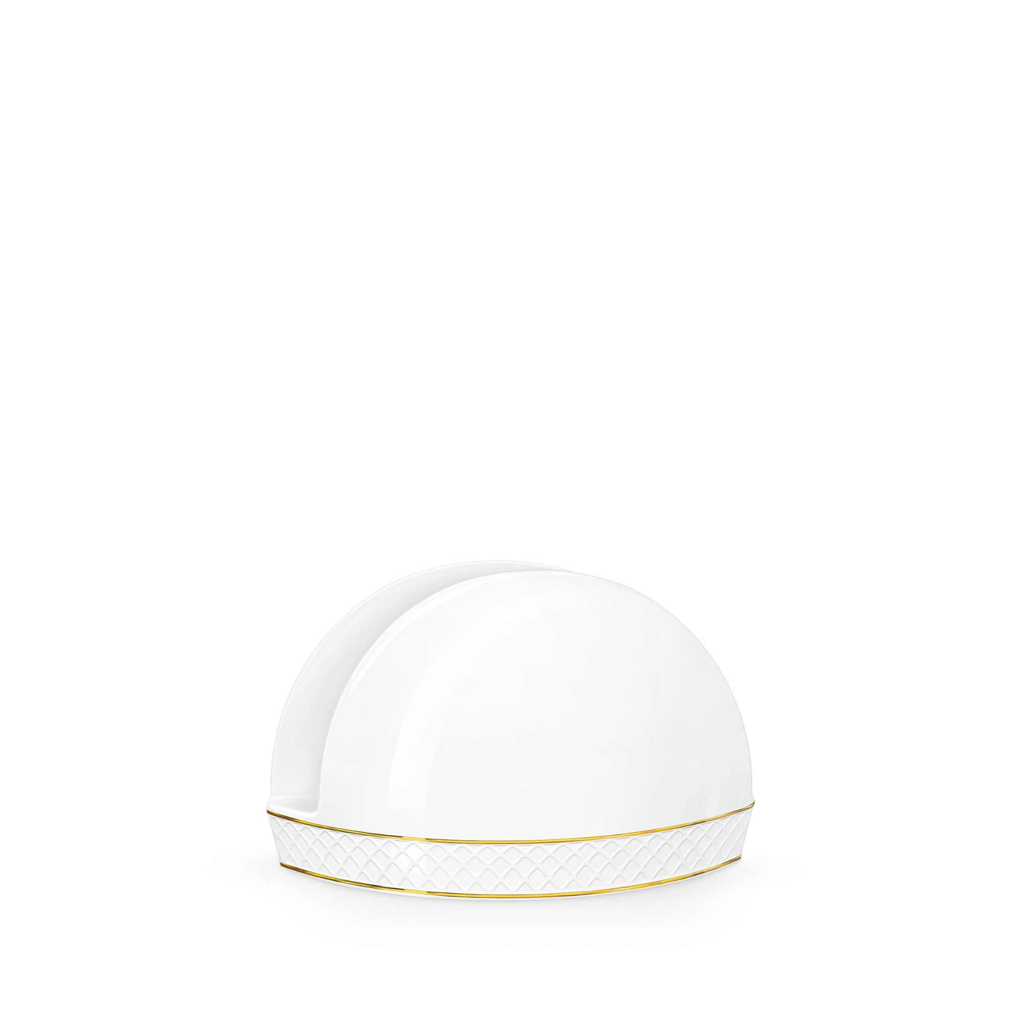 White porcelain napkin holder 12x7.5 cm with gold rim WL-880102901/A