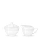 Sugar bowl and milk jug white porcelain set 2 pieces WL-880112/2C