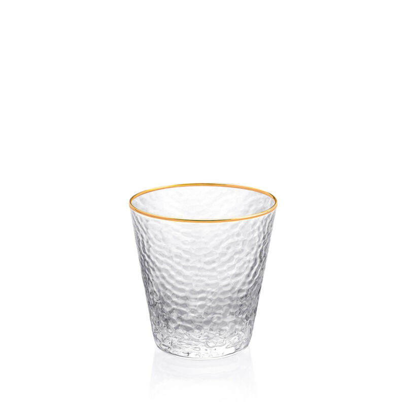 Glass tumbler with gold rim 300 ml WL-888632/A