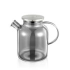 Glass jug for tea silver with stainless steel lid 1600 ml WL-888811002/A